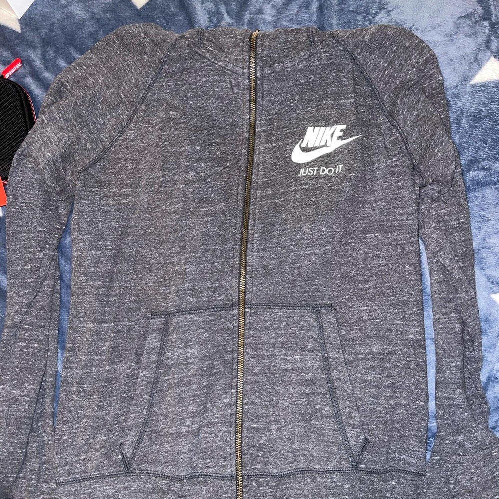 Gray Nike zip up hoodie